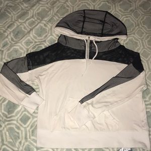 Mesh Top cropped hoodie